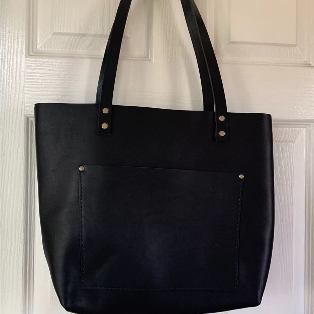 Portland Leather Goods Tote Medium Black